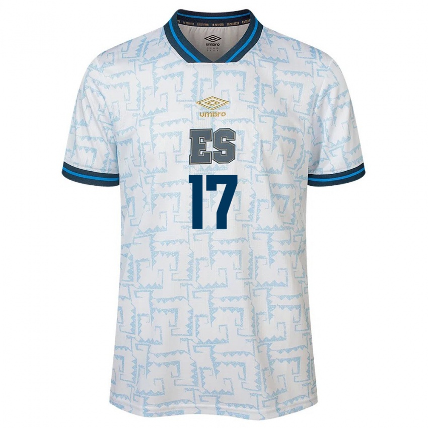 Criança Camisola El Salvador Kevin Román #17 Branco Alternativa 24-26 Camisa Brasil