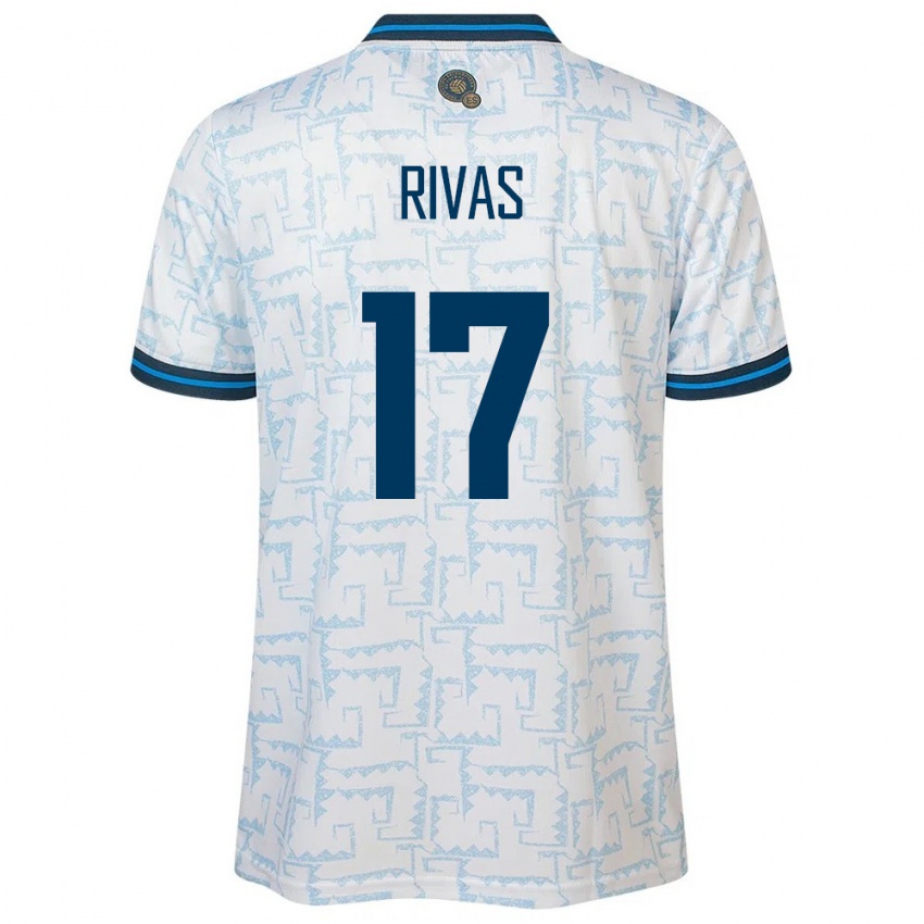 Criança Camisola El Salvador Eduardo Rivas #17 Branco Alternativa 24-26 Camisa Brasil