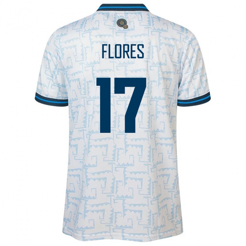 Criança Camisola El Salvador Diego Flores #17 Branco Alternativa 24-26 Camisa Brasil