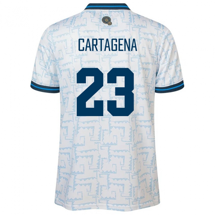 Criança Camisola El Salvador Melvin Cartagena #23 Branco Alternativa 24-26 Camisa Brasil