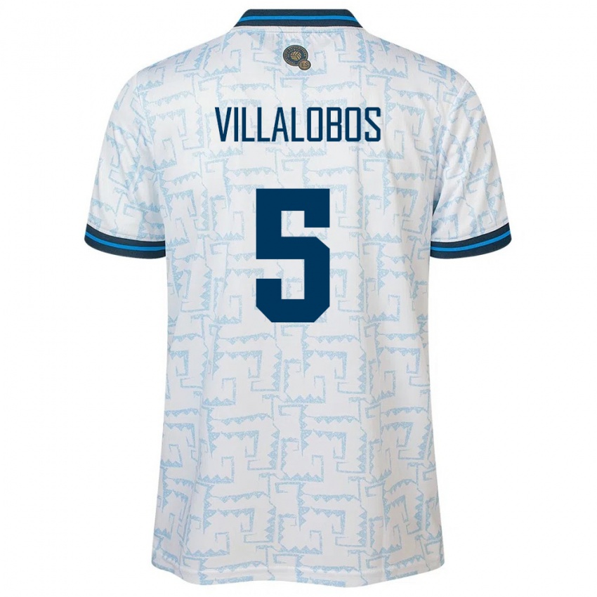 Criança Camisola El Salvador Kristian Villalobos #5 Branco Alternativa 24-26 Camisa Brasil