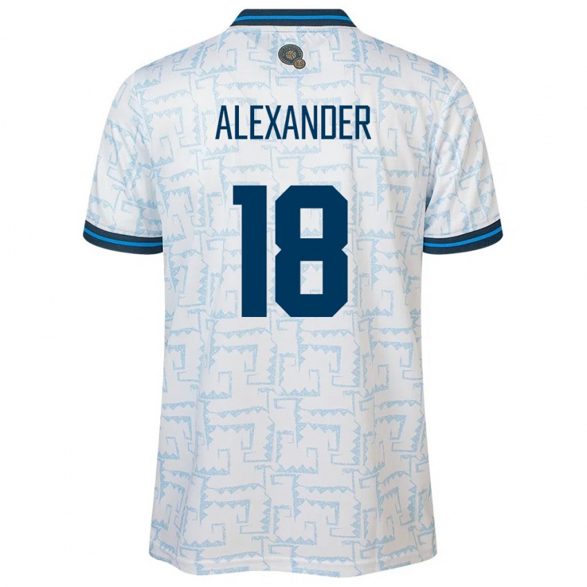 Criança Camisola El Salvador Alexander Aguilar #18 Branco Alternativa 24-26 Camisa Brasil