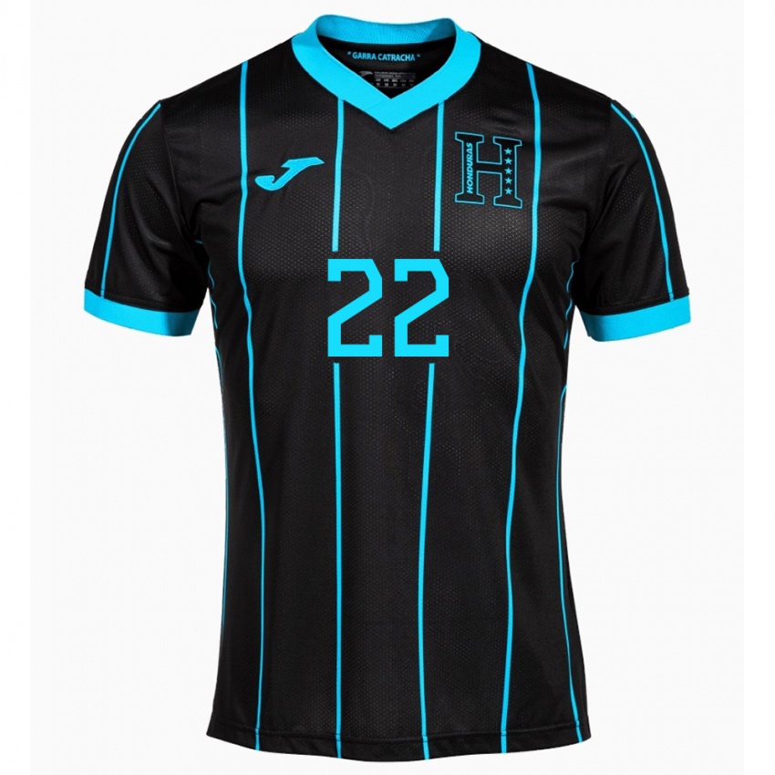 Criança Camisola Honduras Luis López #22 Preto Alternativa 24-26 Camisa Brasil