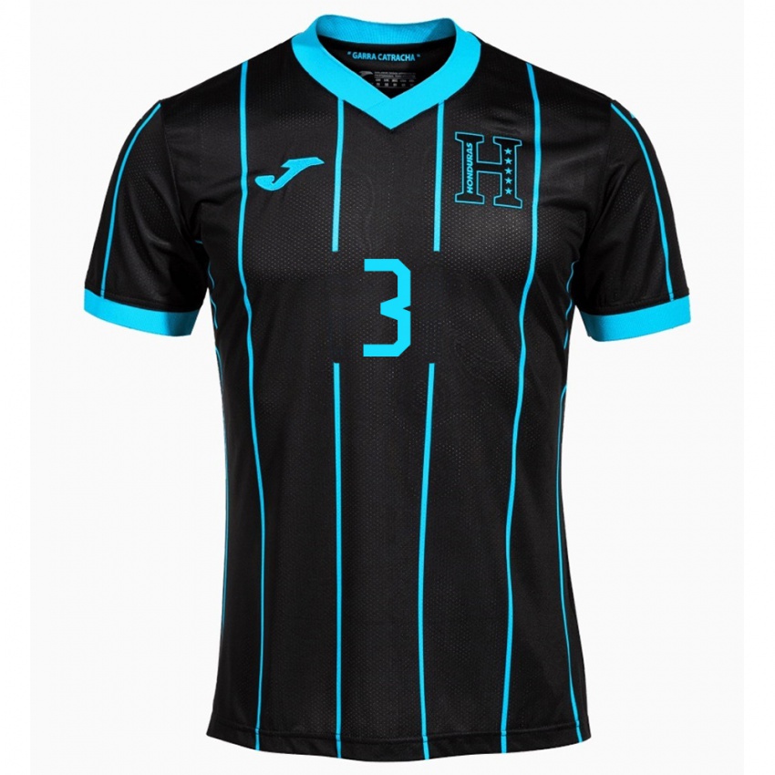 Criança Camisola Honduras Marcelo Santos #3 Preto Alternativa 24-26 Camisa Brasil