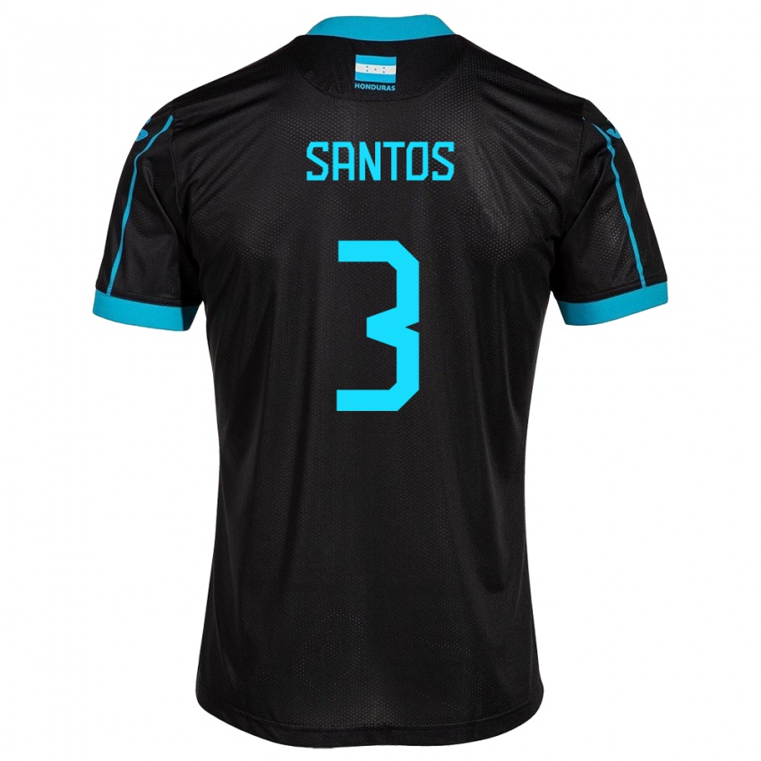 Criança Camisola Honduras Marcelo Santos #3 Preto Alternativa 24-26 Camisa Brasil