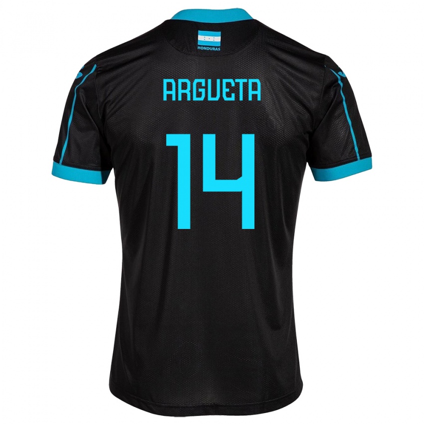 Criança Camisola Honduras Carlos Argueta #14 Preto Alternativa 24-26 Camisa Brasil