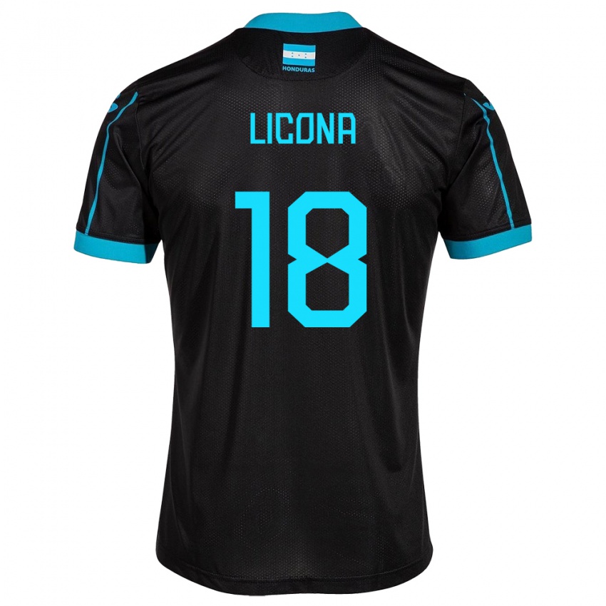 Criança Camisola Honduras Marlon Licona #18 Preto Alternativa 24-26 Camisa Brasil