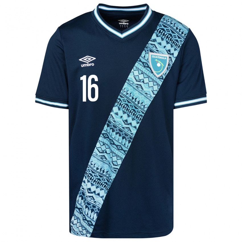 Criança Camisola Guatemala José Morales #16 Azul Alternativa 24-26 Camisa Brasil