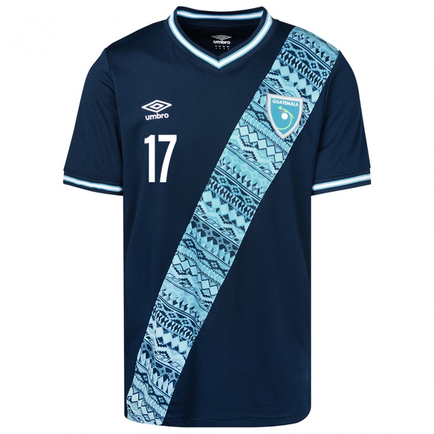 Criança Camisola Guatemala Antony Recinos #17 Azul Alternativa 24-26 Camisa Brasil