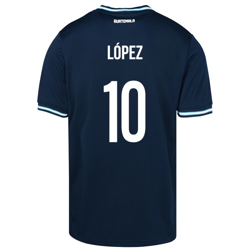 Criança Camisola Guatemala Antonio López #10 Azul Alternativa 24-26 Camisa Brasil