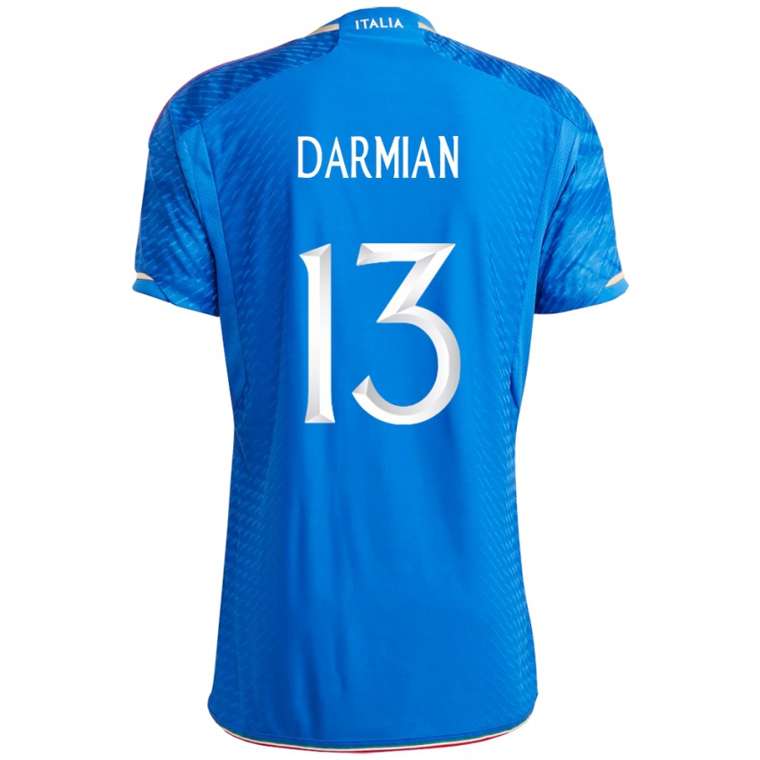 Homem Camisola Italianos Matteo Darmian #13 Azul Principal 24-26 Camisa  Brasil