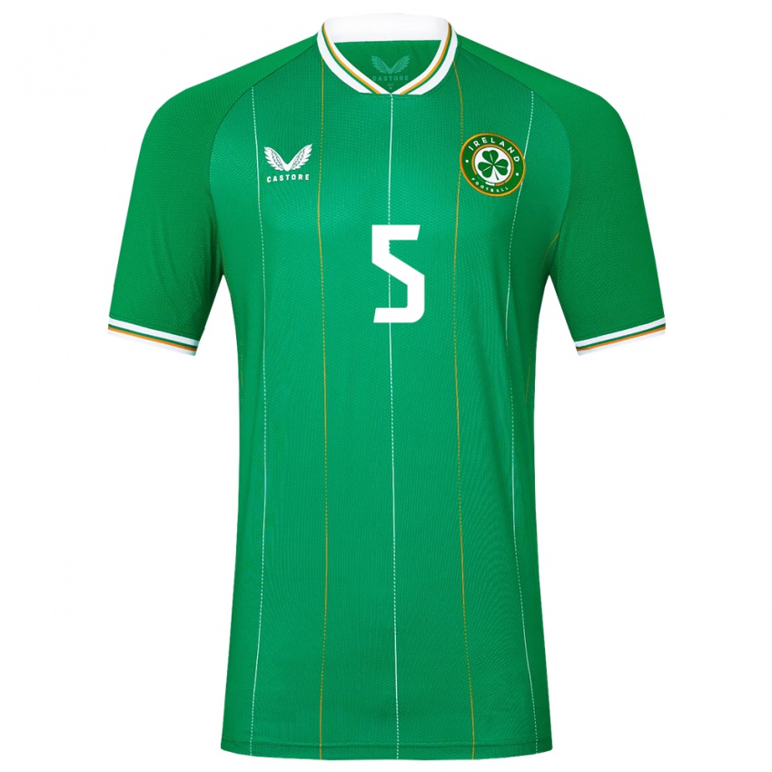 Homem Camisola Irlanda Sean Mchale #5 Verde Principal 24-26 Camisa Brasil