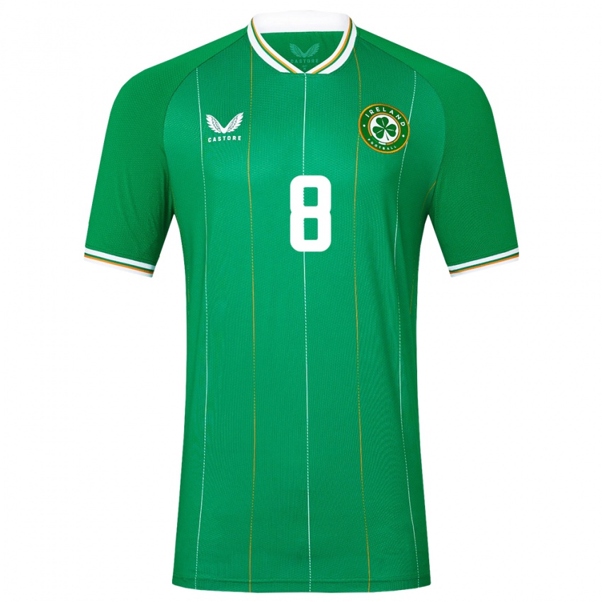 Homem Camisola Irlanda Roma Mclaughlin #8 Verde Principal 24-26 Camisa Brasil