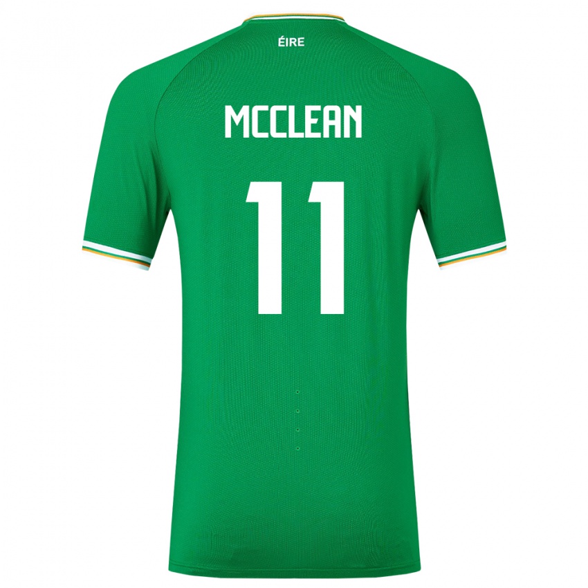 Homem Camisola Irlanda James Mcclean #11 Verde Principal 24-26 Camisa Brasil