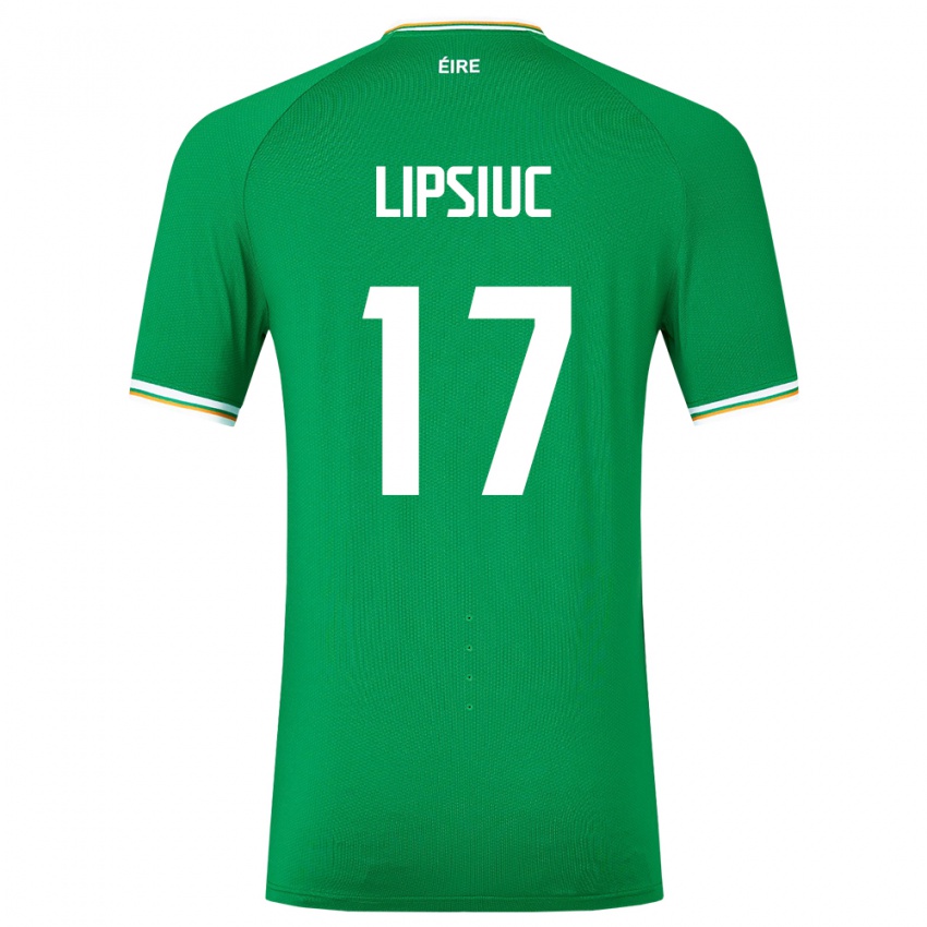 Homem Camisola Irlanda Darius Lipsiuc #17 Verde Principal 24-26 Camisa Brasil