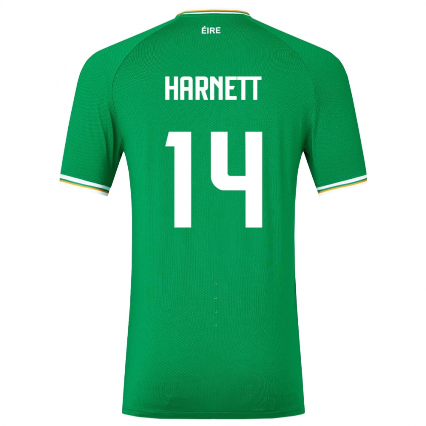 Homem Camisola Irlanda Kaylem Harnett #14 Verde Principal 24-26 Camisa Brasil