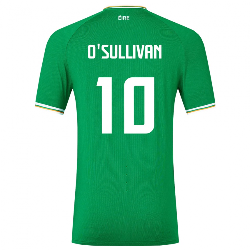 Homem Camisola Irlanda Denise O'sullivan #10 Verde Principal 24-26 Camisa Brasil