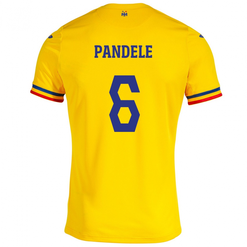 Homem Camisola Romênia Andrei Pandele #6 Amarelo Principal 24-26 Camisa Brasil