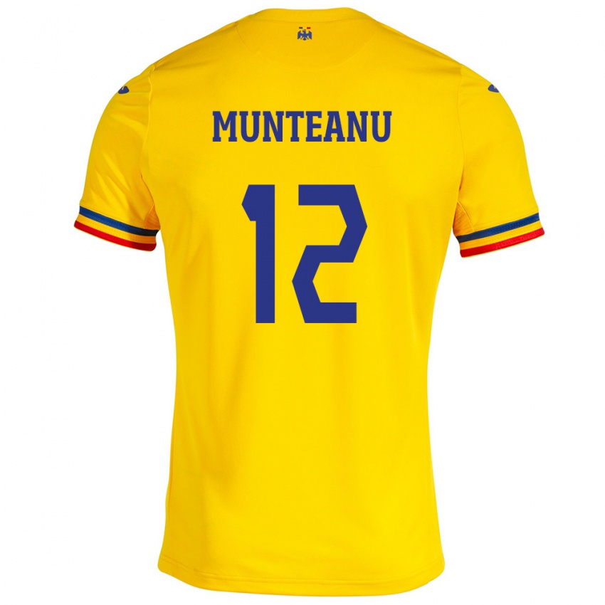 Homem Camisola Romênia Rafael Munteanu #12 Amarelo Principal 24-26 Camisa Brasil