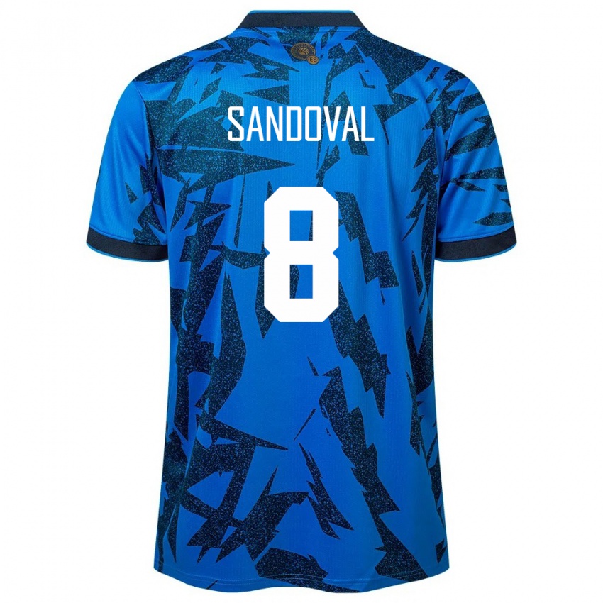 Homem Camisola El Salvador Emerson Sandoval #8 Azul Principal 24-26 Camisa Brasil