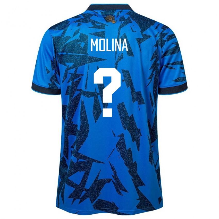 Homem Camisola El Salvador William Molina #0 Azul Principal 24-26 Camisa Brasil
