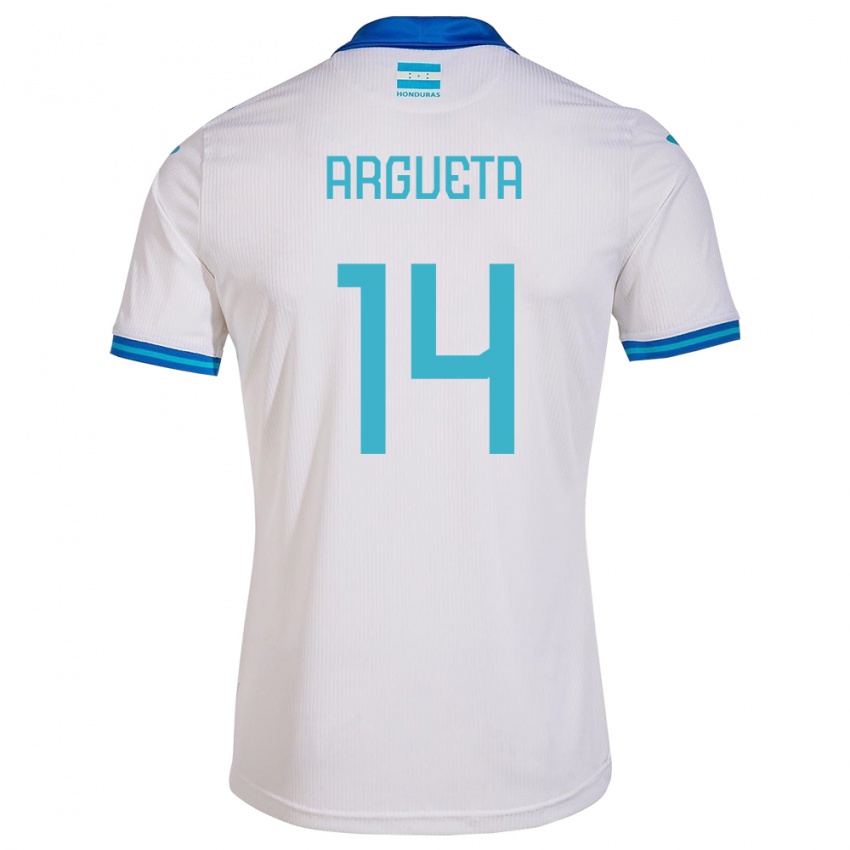 Homem Camisola Honduras Carlos Argueta #14 Branco Principal 24-26 Camisa Brasil