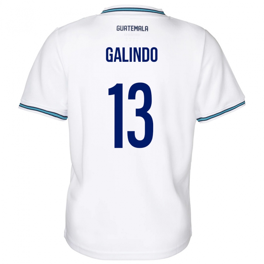 Homem Camisola Guatemala Alejandro Galindo #13 Branco Principal 24-26 Camisa Brasil