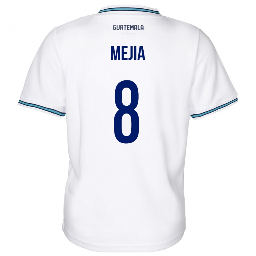 Homem Camisola Guatemala Robert Mejia #8 Branco Principal 24-26 Camisa Brasil