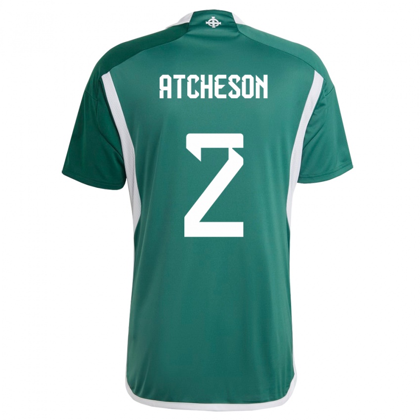 Homem Camisola Irlanda Do Norte Tom Atcheson #2 Verde Principal 24-26 Camisa Brasil