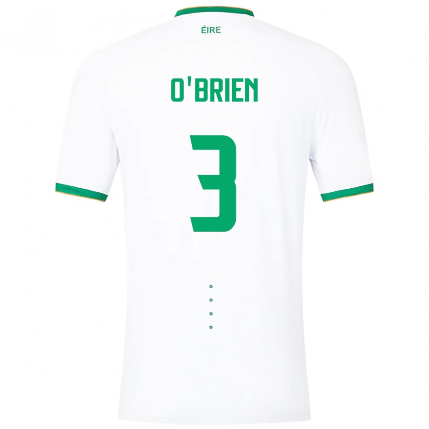 Homem Camisola Irlanda Luke O'brien #3 Branco Alternativa 24-26 Camisa Brasil