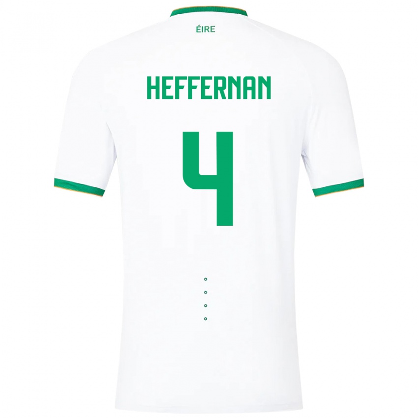 Homem Camisola Irlanda Cathal Heffernan #4 Branco Alternativa 24-26 Camisa Brasil