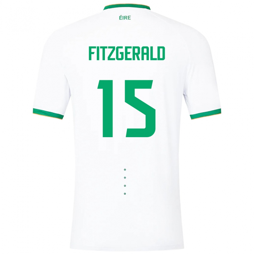 Homem Camisola Irlanda Kyle Fitzgerald #15 Branco Alternativa 24-26 Camisa Brasil