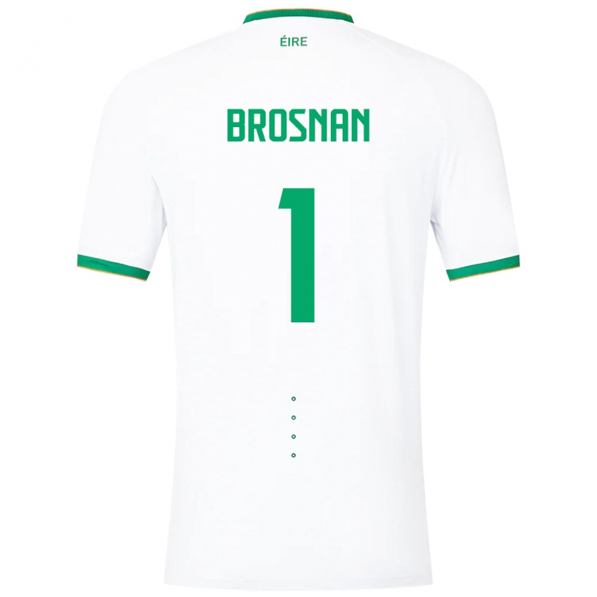 Homem Camisola Irlanda Courtney Brosnan #1 Branco Alternativa 24-26 Camisa Brasil