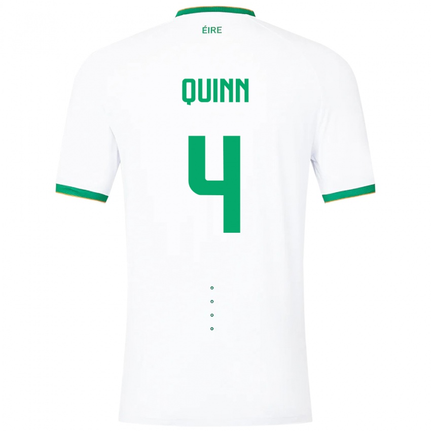 Homem Camisola Irlanda Louise Quinn #4 Branco Alternativa 24-26 Camisa Brasil