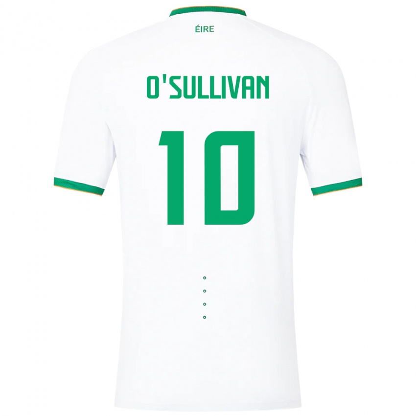 Homem Camisola Irlanda Denise O'sullivan #10 Branco Alternativa 24-26 Camisa Brasil