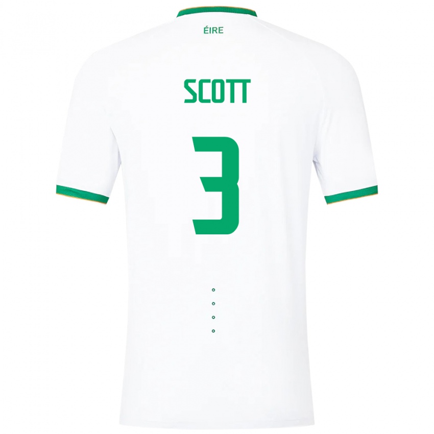 Homem Camisola Irlanda Harriet Scott #3 Branco Alternativa 24-26 Camisa Brasil