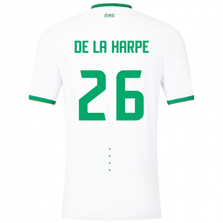 Homem Camisola Irlanda Deborah-Anne De La Harpe #26 Branco Alternativa 24-26 Camisa Brasil
