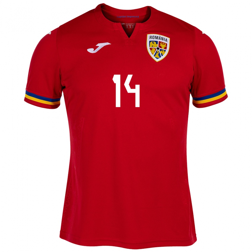 Homem Camisola Romênia Ianis Hagi #14 Vermelho Alternativa 24-26 Camisa Brasil