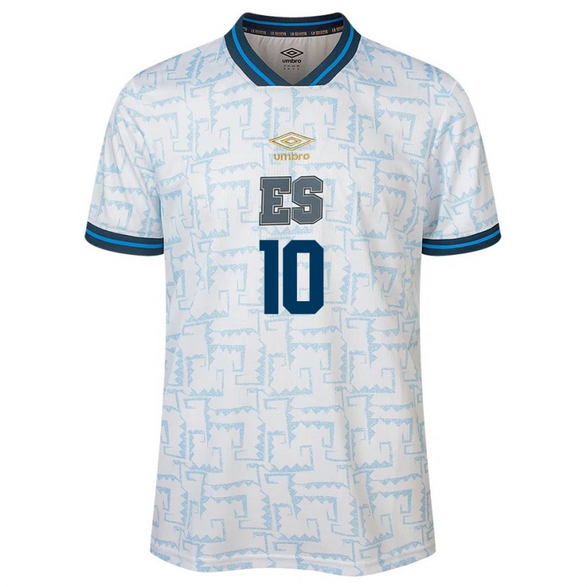 Homem Camisola El Salvador Matthew Benavides #10 Branco Alternativa 24-26 Camisa Brasil