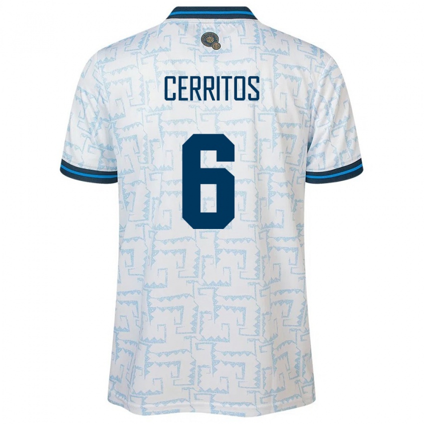 Homem Camisola El Salvador Mauricio Cerritos #6 Branco Alternativa 24-26 Camisa Brasil