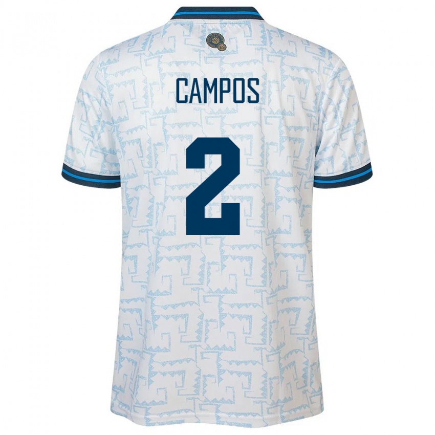 Homem Camisola El Salvador Adonis Campos #2 Branco Alternativa 24-26 Camisa Brasil