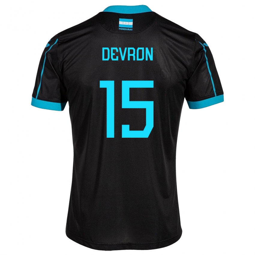 Homem Camisola Honduras Devron García #15 Preto Alternativa 24-26 Camisa Brasil