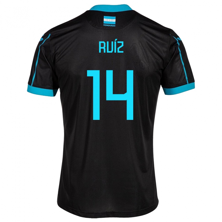 Homem Camisola Honduras David Ruíz #14 Preto Alternativa 24-26 Camisa Brasil