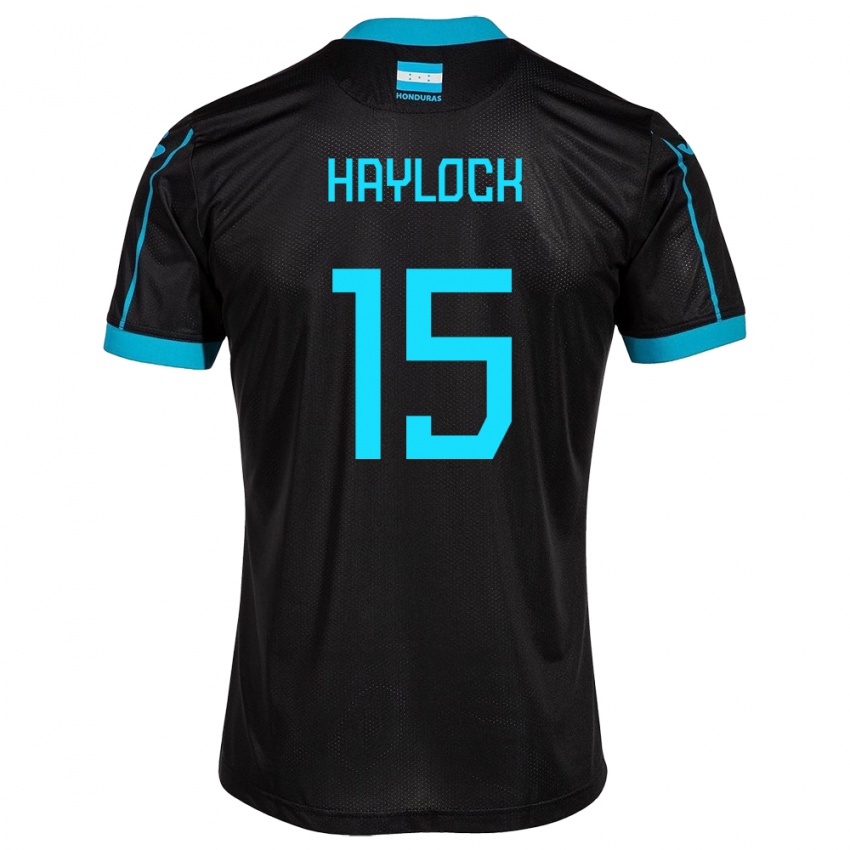 Homem Camisola Honduras Kendra Haylock #15 Preto Alternativa 24-26 Camisa Brasil