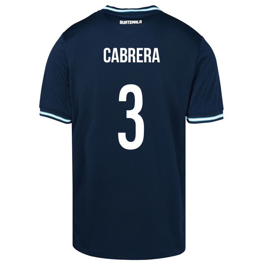 Homem Camisola Guatemala Gabriel Cabrera #3 Azul Alternativa 24-26 Camisa Brasil