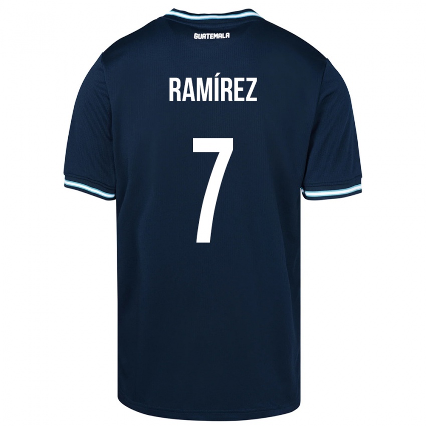 Homem Camisola Guatemala Leslie Ramírez #7 Azul Alternativa 24-26 Camisa Brasil