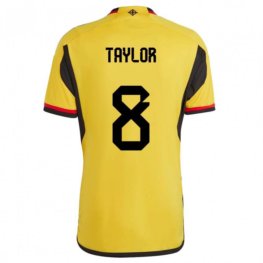 Homem Camisola Irlanda Do Norte Dale Taylor #8 Branco Alternativa 24-26 Camisa Brasil