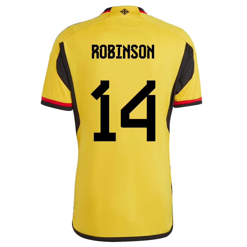 Homem Camisola Irlanda Do Norte Darren Robinson #14 Branco Alternativa 24-26 Camisa Brasil