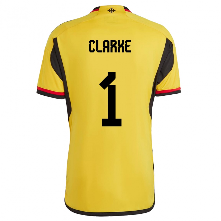 Homem Camisola Irlanda Do Norte Josh Clarke #1 Branco Alternativa 24-26 Camisa Brasil