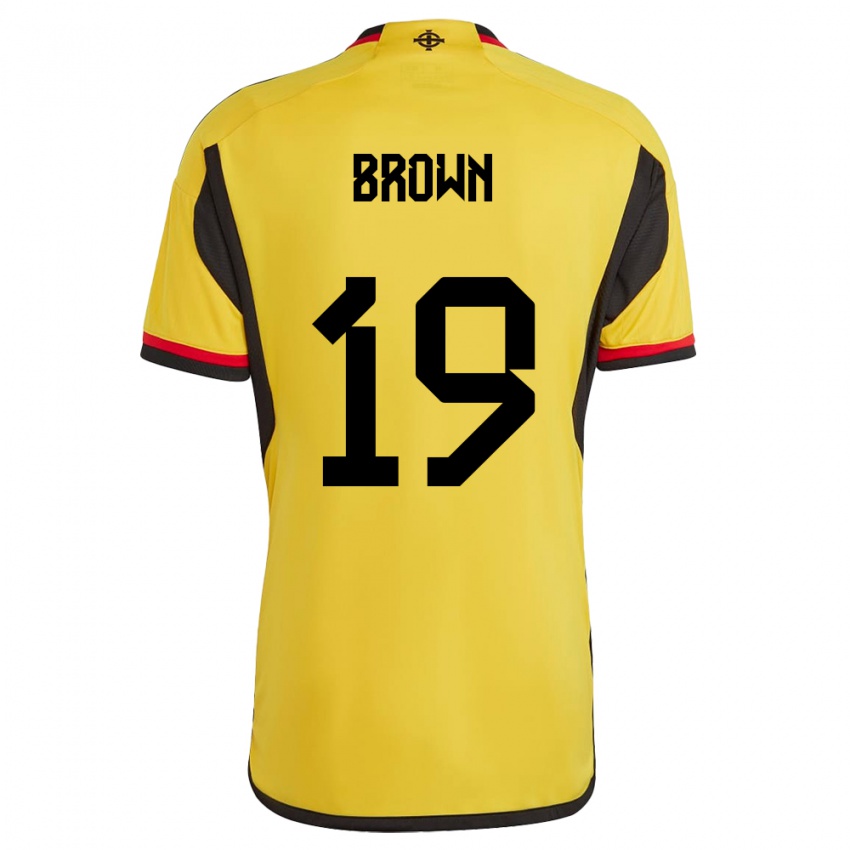 Homem Camisola Irlanda Do Norte Sean Brown #19 Branco Alternativa 24-26 Camisa Brasil